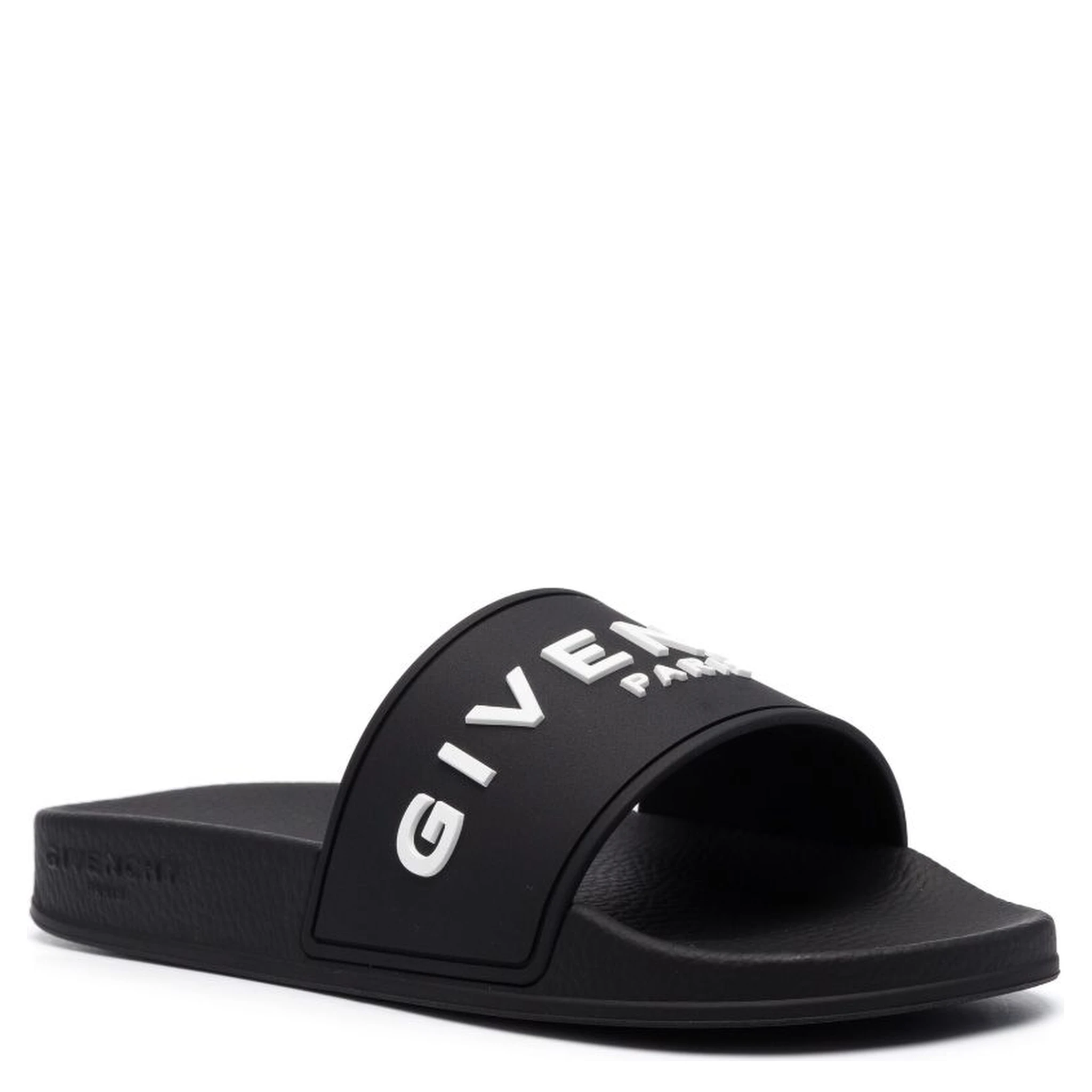 Black Logo-Print Pool Slides