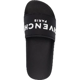 Black Logo-Print Pool Slides