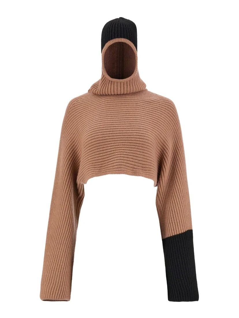 colour-block ribbed jumper