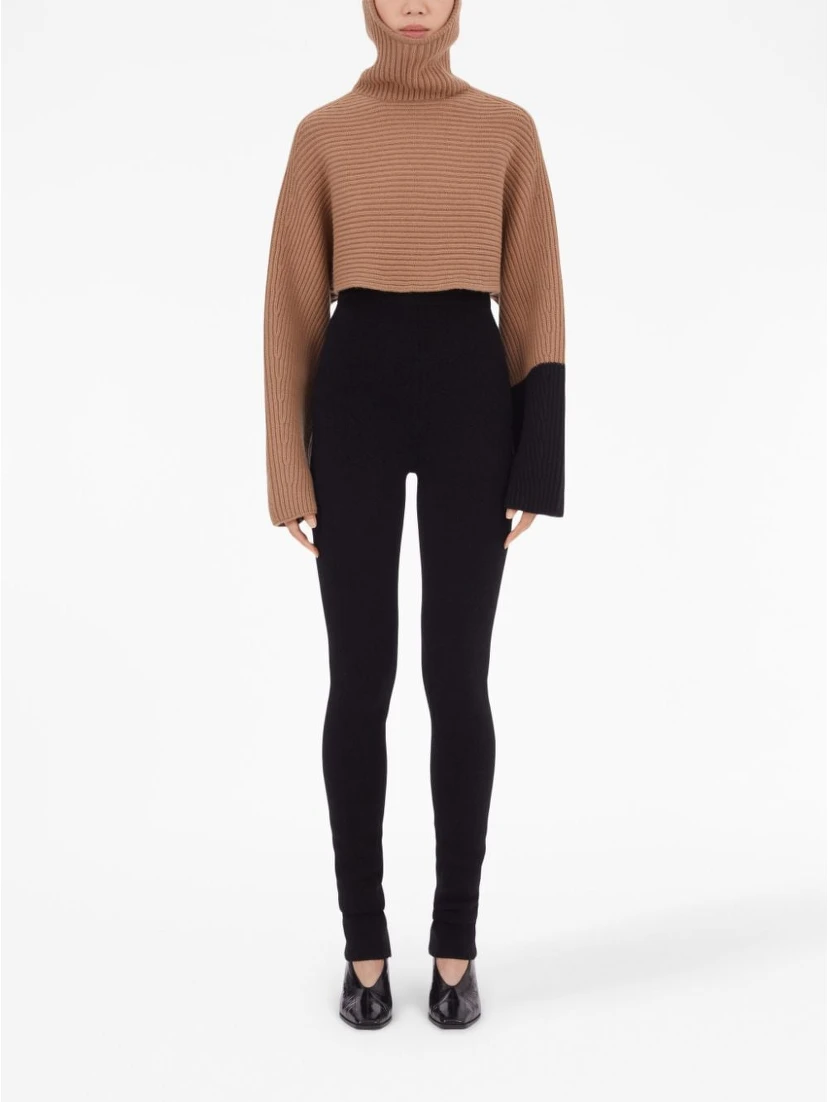 colour-block ribbed jumper