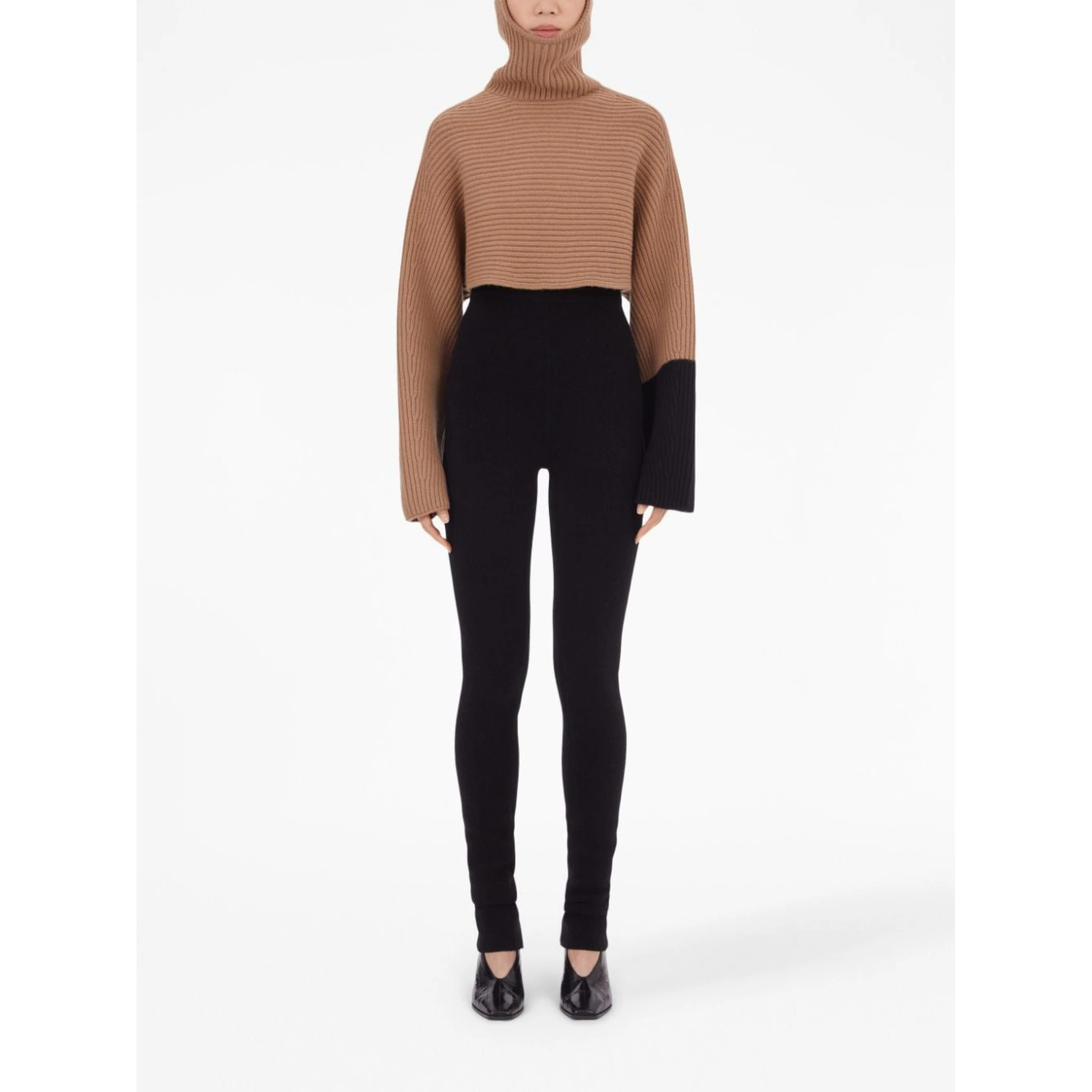 colour-block ribbed jumper