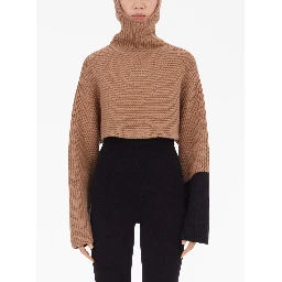 colour-block ribbed jumper