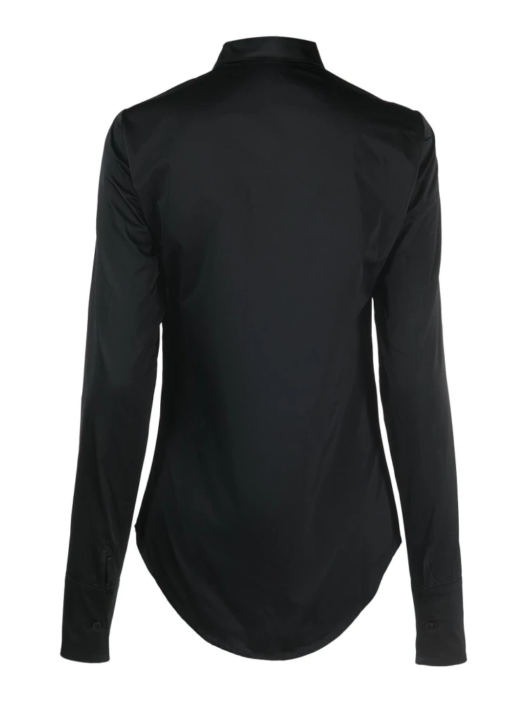 Logo Embellished Denim Shirt In Black alternative