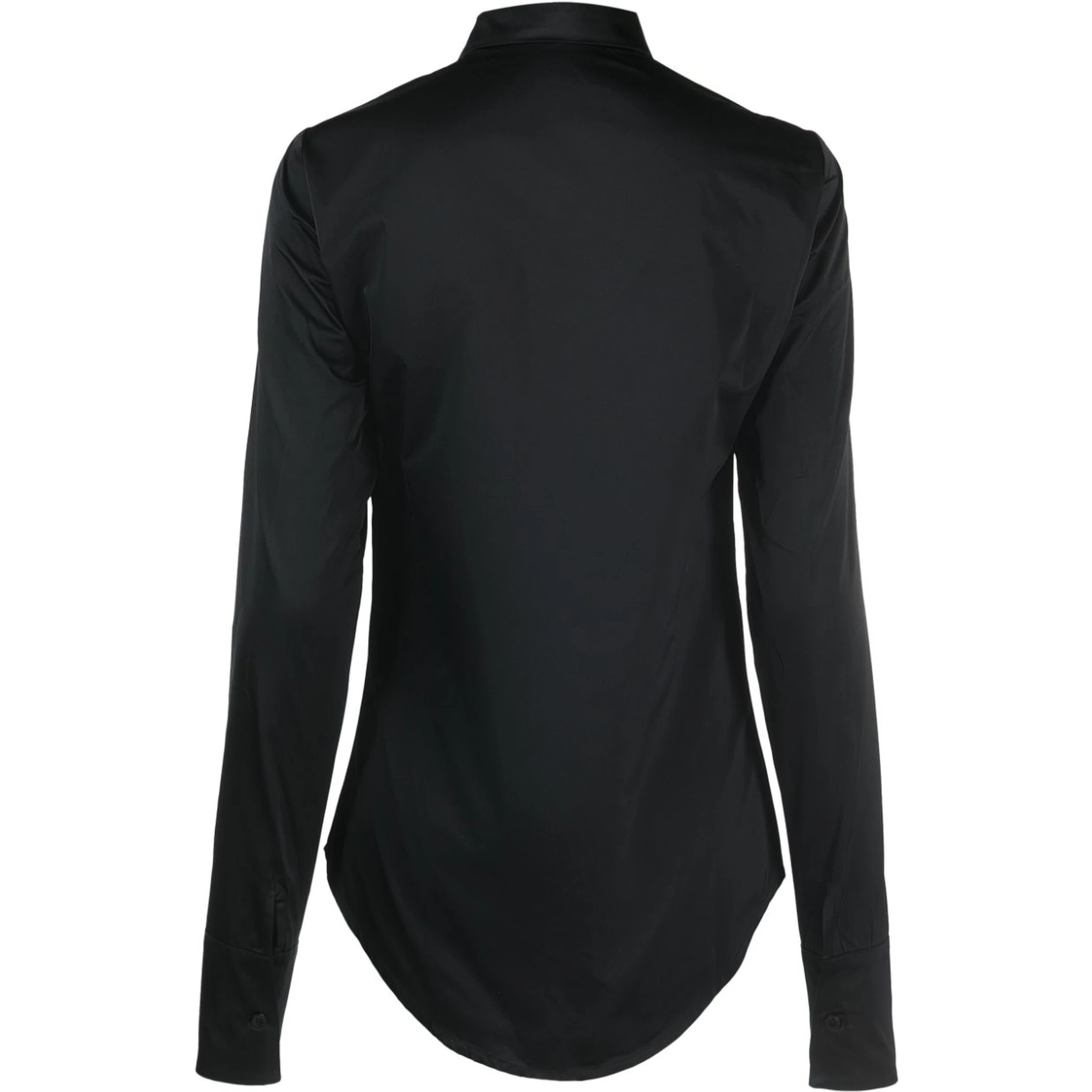 Logo Embellished Denim Shirt In Black