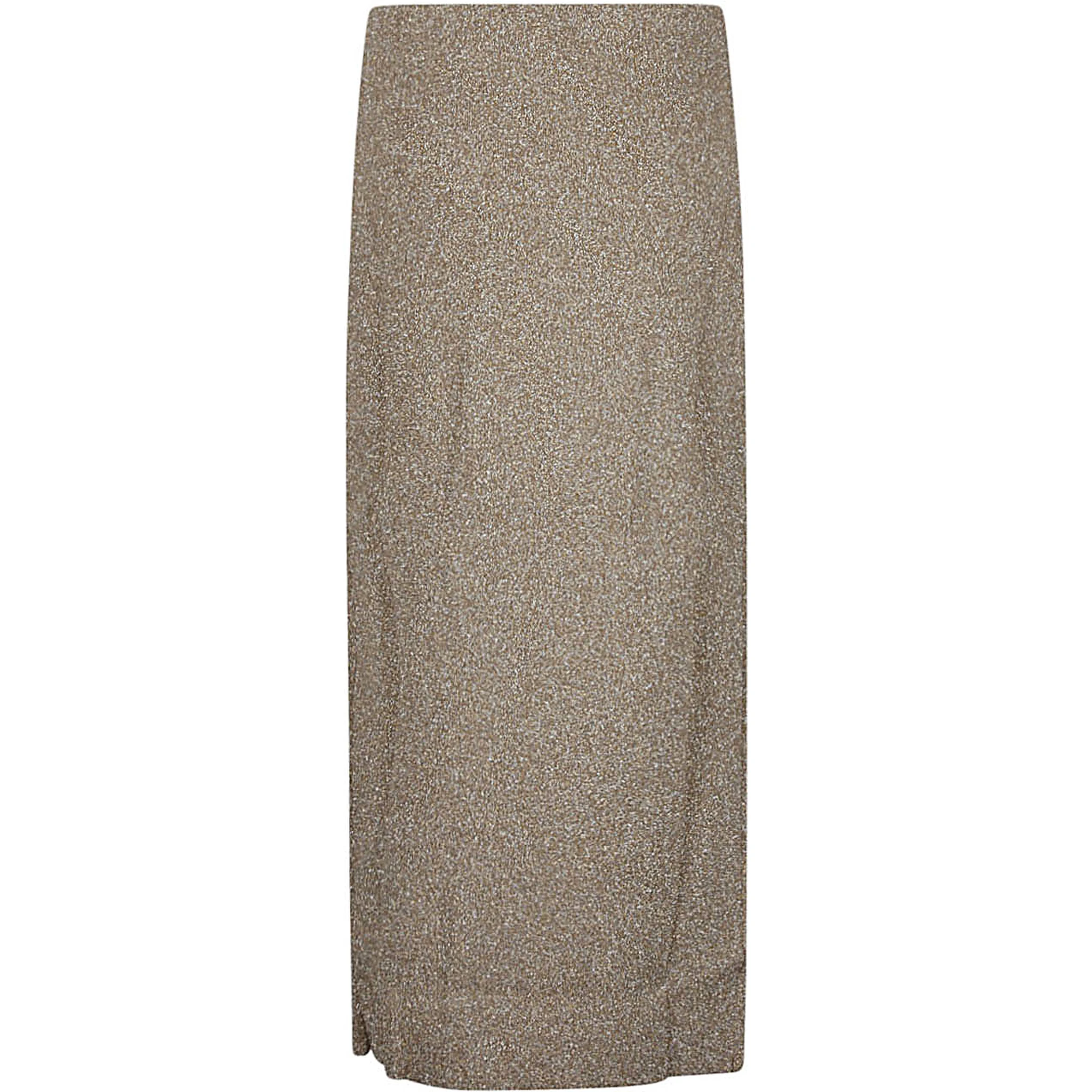 Golden Viscose Midi Skirt