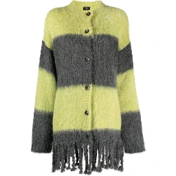 striped brushed cardi-coat