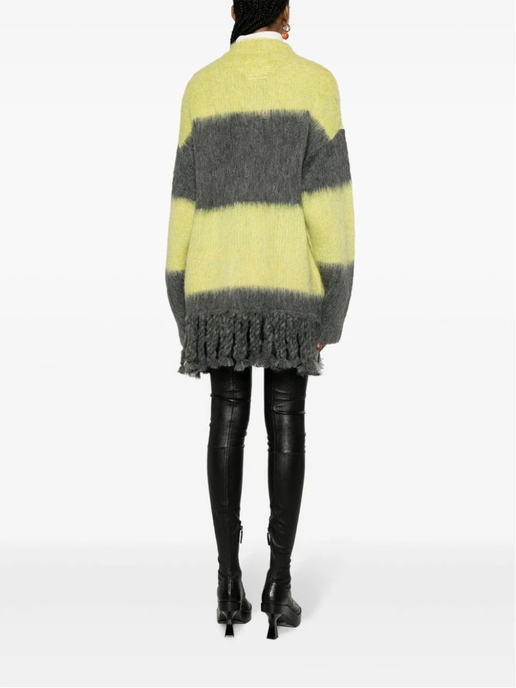 striped brushed cardi-coat alternative
