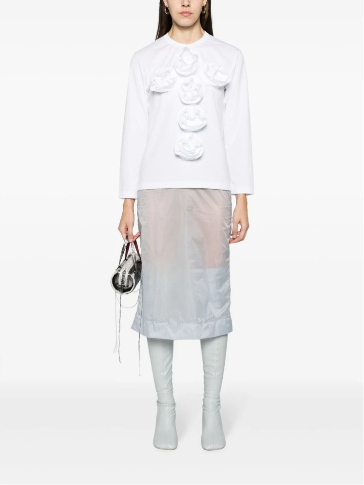 High-waisted Chiffon Midi Skirt In Grey alternative