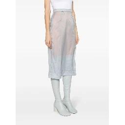 High-waisted Chiffon Midi Skirt In Grey