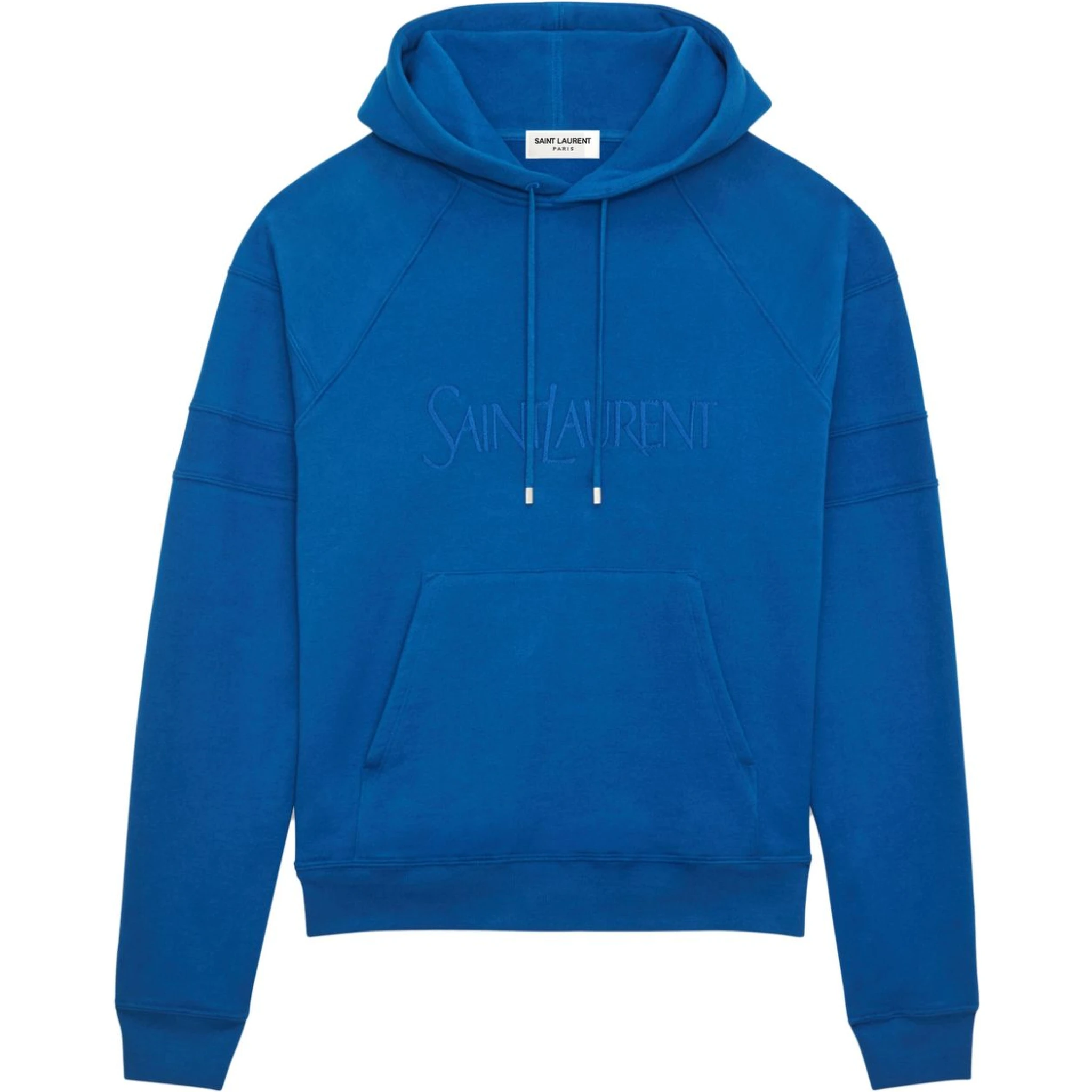 Saint Laurent logo-embroidered cotton hoodie