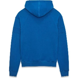 Saint Laurent logo-embroidered cotton hoodie