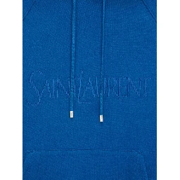 Saint Laurent logo-embroidered cotton hoodie