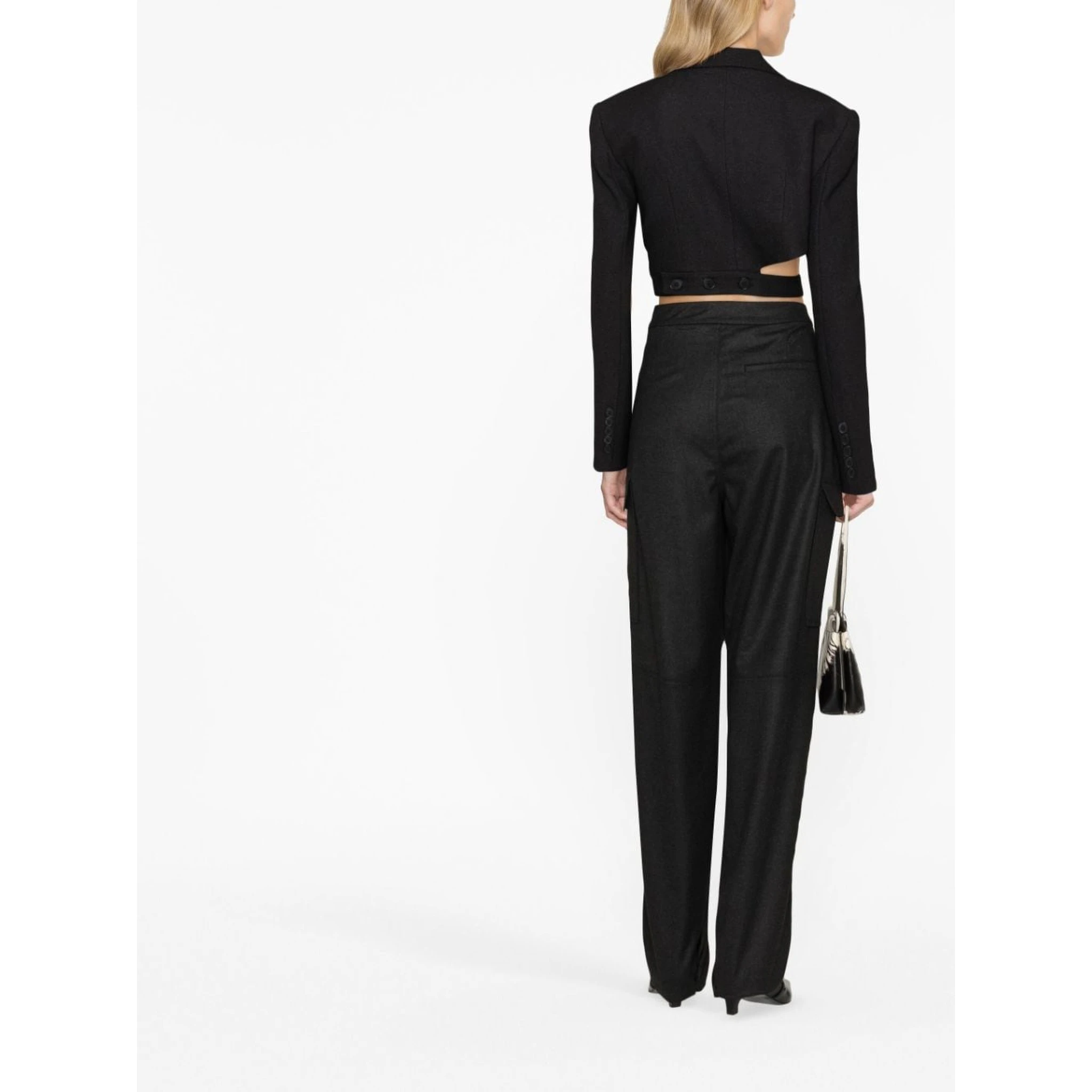 high-waisted cargo trousers