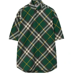 EKD-embroidered checkered cotton shirt