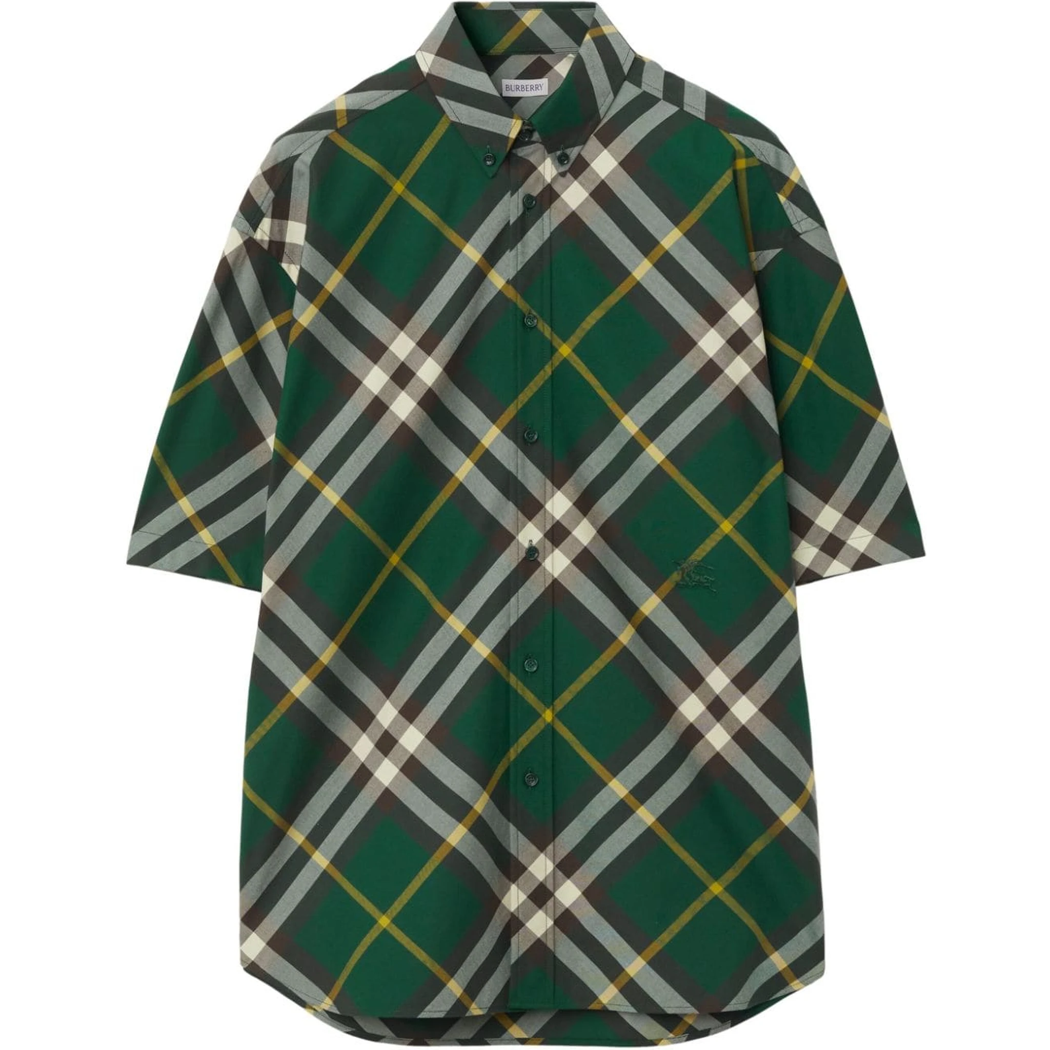 EKD-embroidered checkered cotton shirt