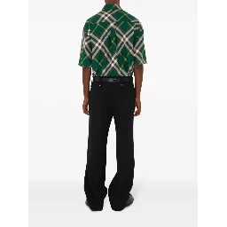 EKD-embroidered checkered cotton shirt