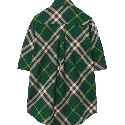 EKD-embroidered checkered cotton shirt