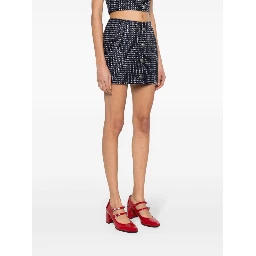 metallic-threading tweed skirt