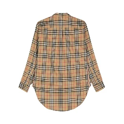 Vintage Check Stretch Cotton Oversized Shirt