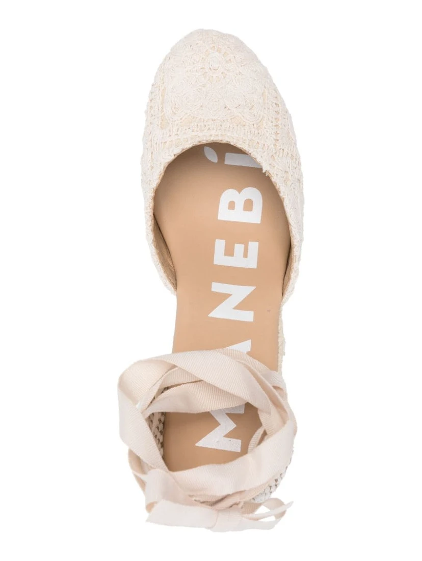 Womens Bone Yucatan Ankle-tie Raffia Espadrille Wedges