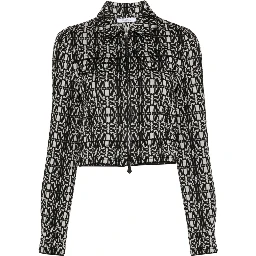 Giacca Tony Crop Con Monogramma In White