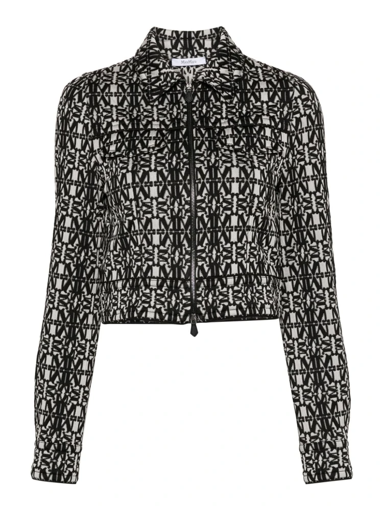 Giacca Tony Crop Con Monogramma In White