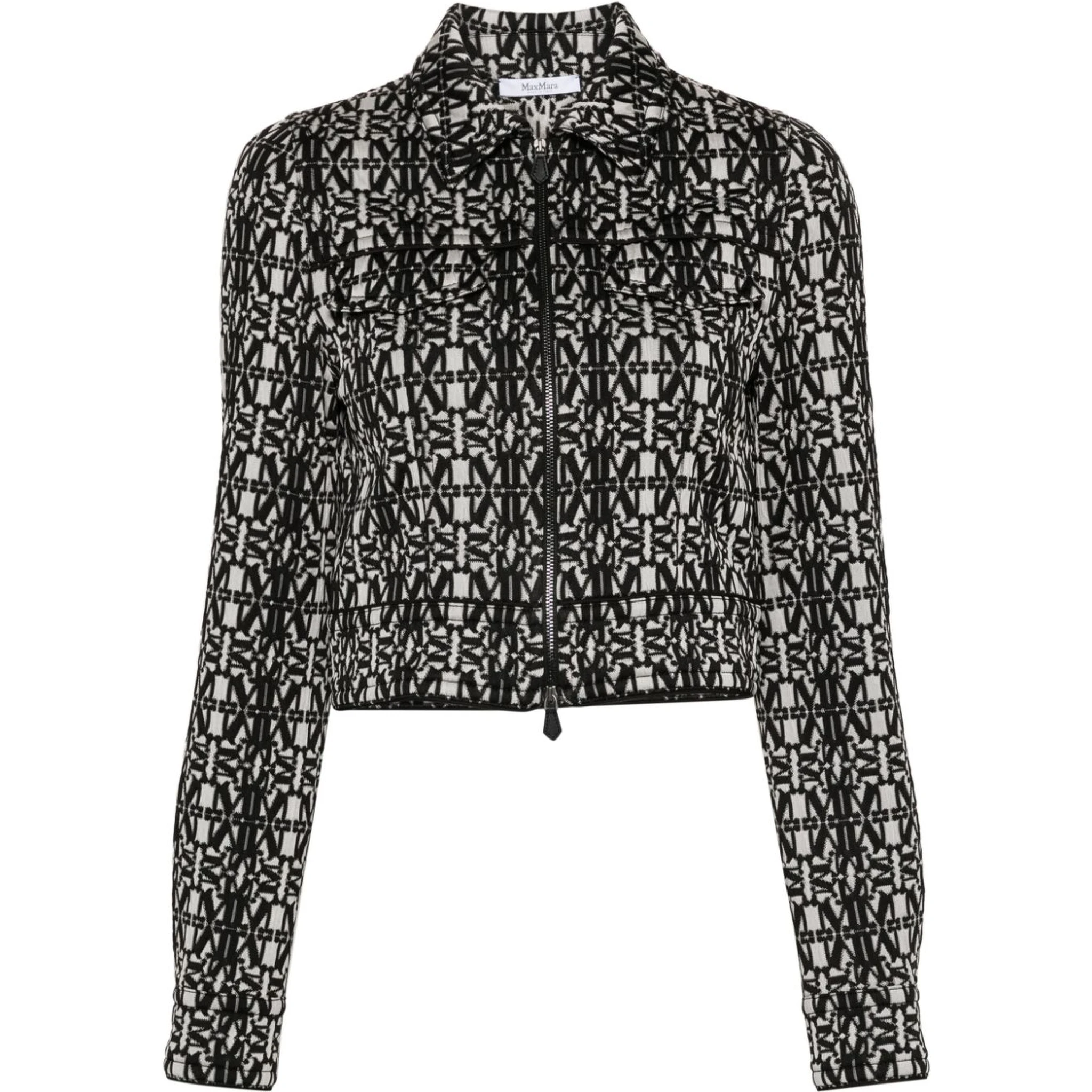 Giacca Tony Crop Con Monogramma In White