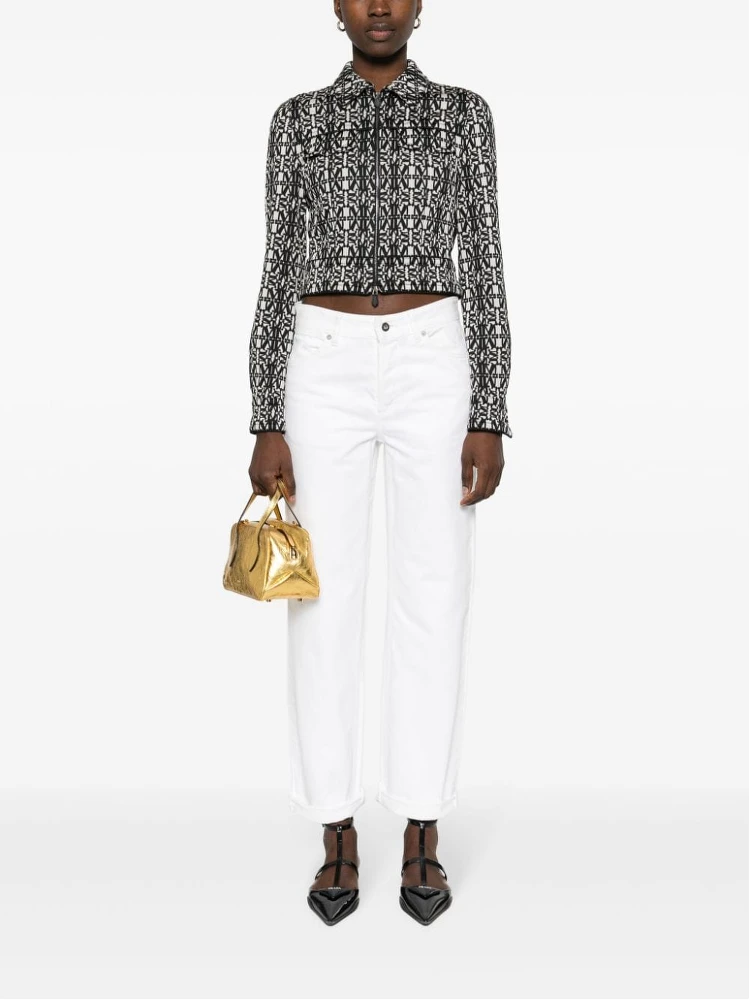 Giacca Tony Crop Con Monogramma In White alternative