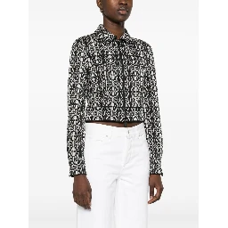 Giacca Tony Crop Con Monogramma In White