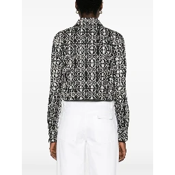 Giacca Tony Crop Con Monogramma In White