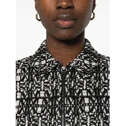 Giacca Tony Crop Con Monogramma In White