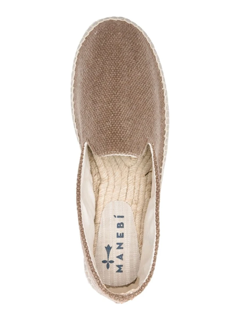 Taupe Canvas Espadrilles In Brown
