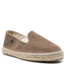 Taupe Canvas Espadrilles In Brown