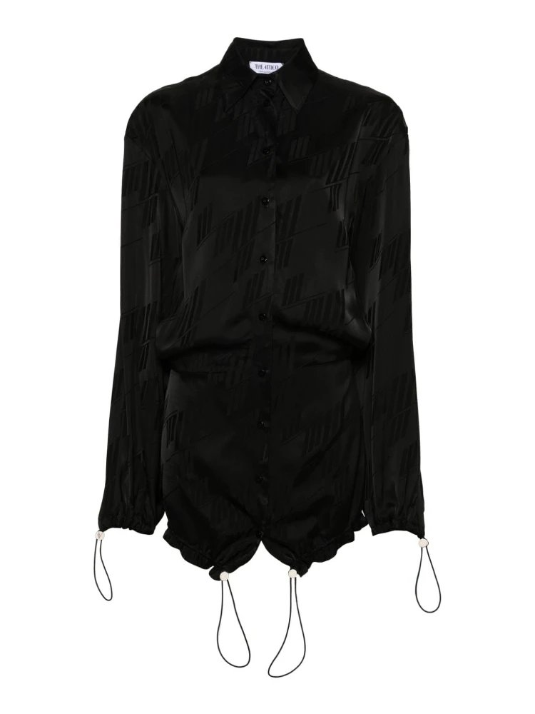 Jacquard Logo Mini Dress In Black