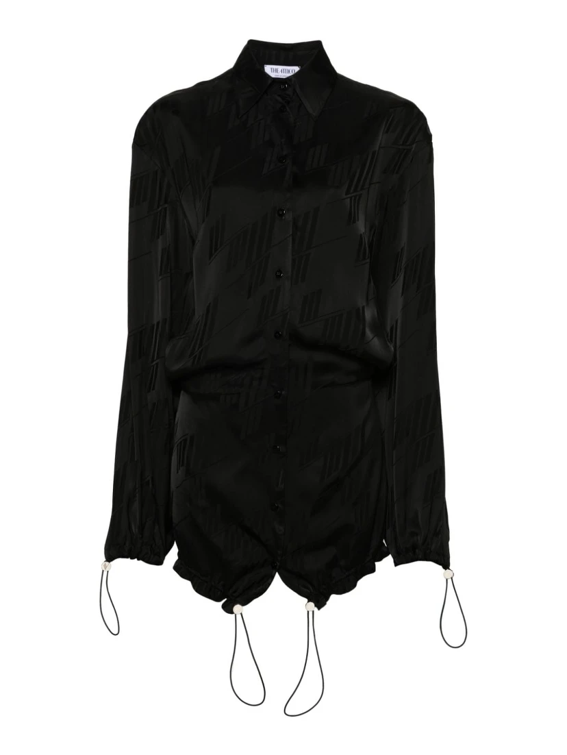 Jacquard Logo Mini Dress In Black