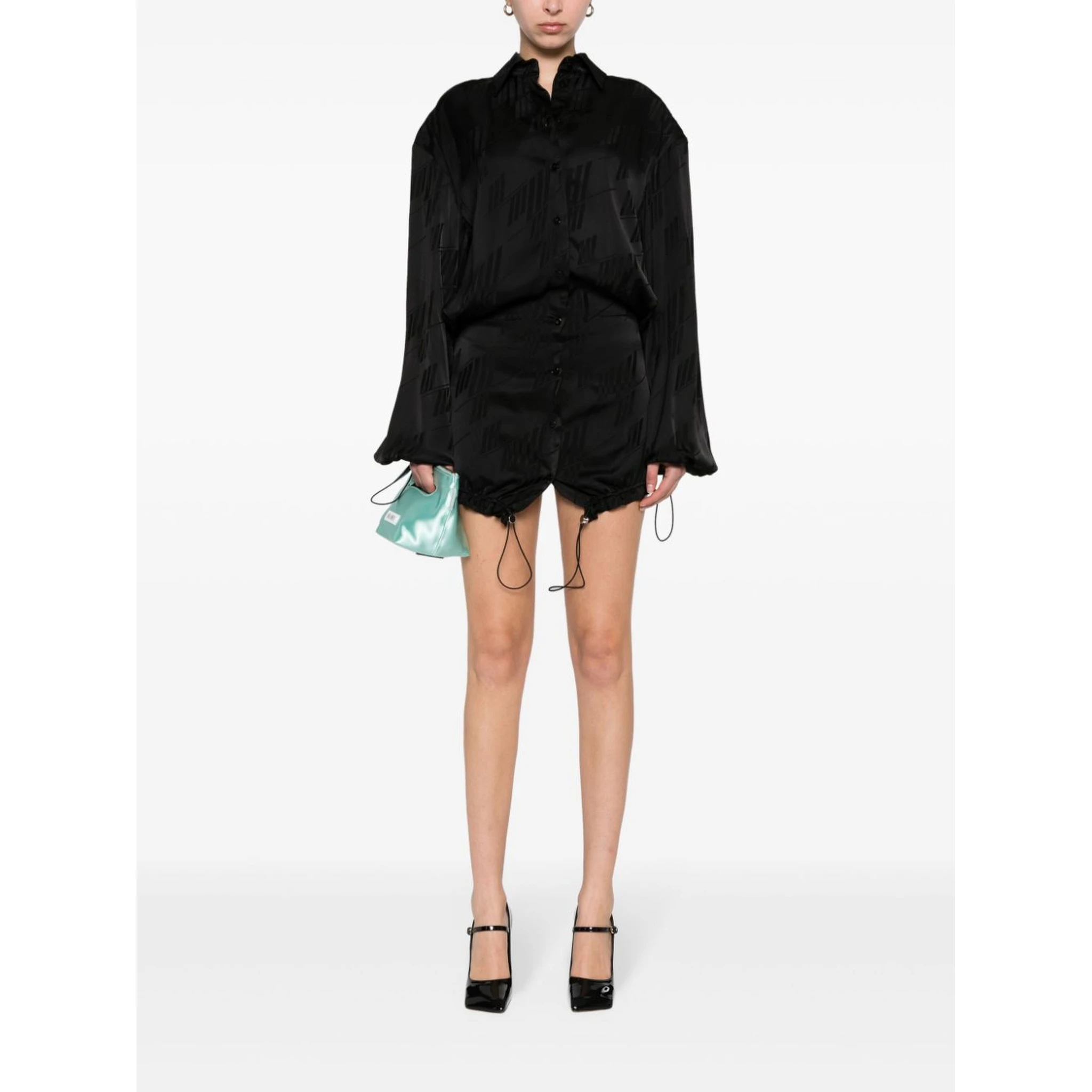 Jacquard Logo Mini Dress In Black