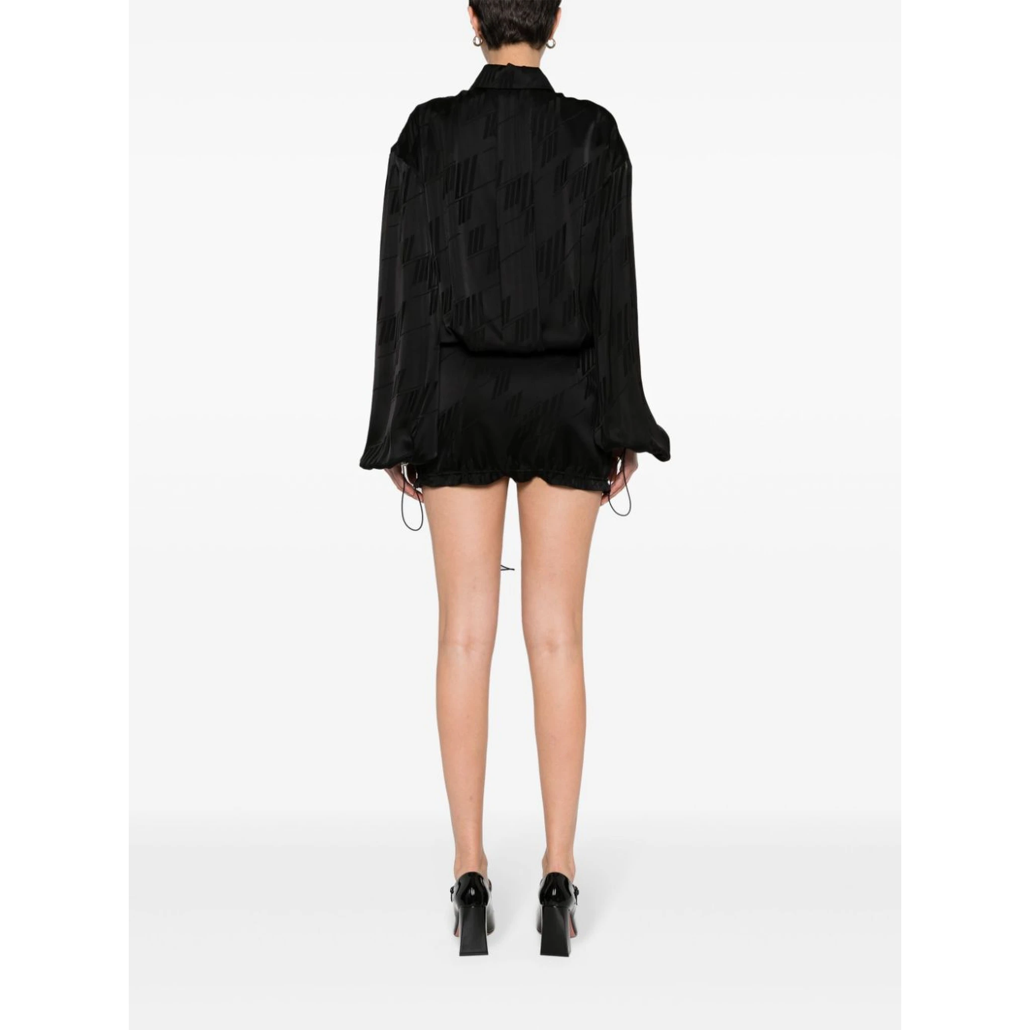 Jacquard Logo Mini Dress In Black