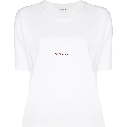 Cotton T-shirt With Frontal Iconic Print In White