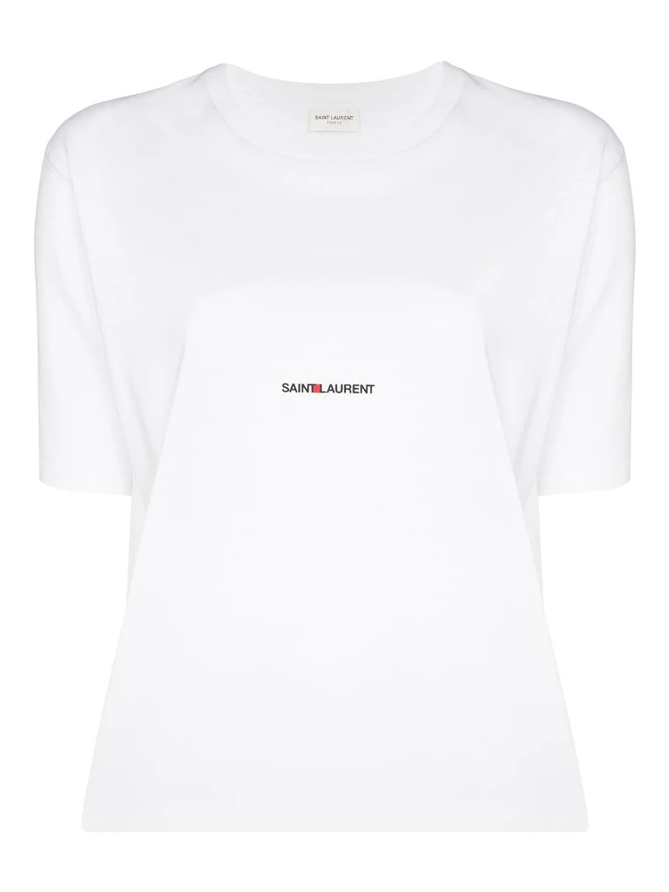 Cotton T-shirt With Frontal Iconic Print In White