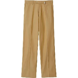 straight-leg cotton trousers