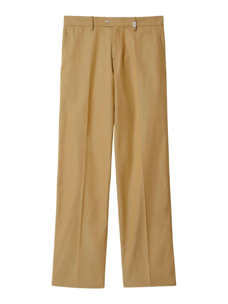 straight-leg cotton trousers