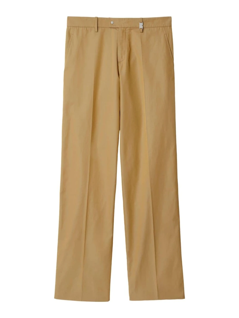 straight-leg cotton trousers