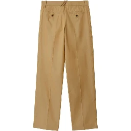 straight-leg cotton trousers