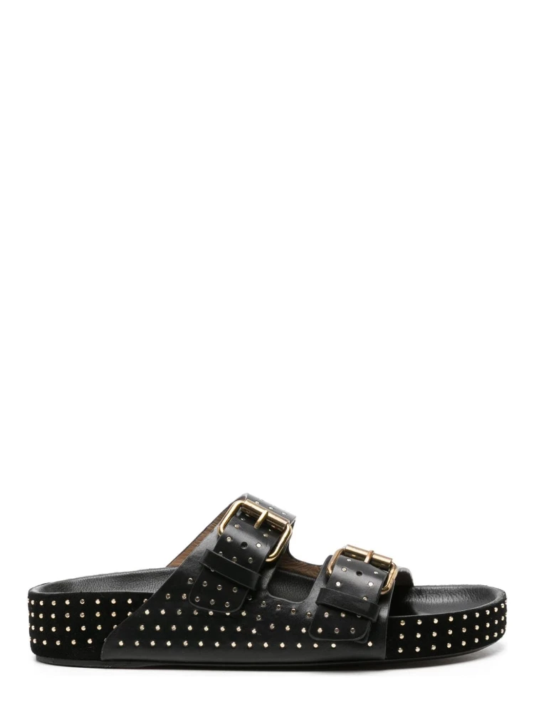 Women Lennyo Leather Sandals In Black