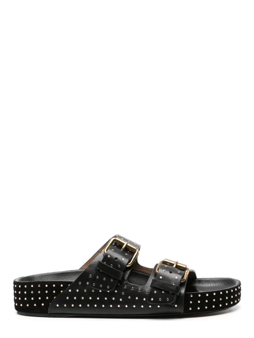Women Lennyo Leather Sandals In Black