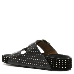 Women Lennyo Leather Sandals In Black