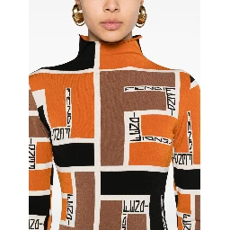 Fendi Lightweight Long-sleeved Knit Top For In Multicolor