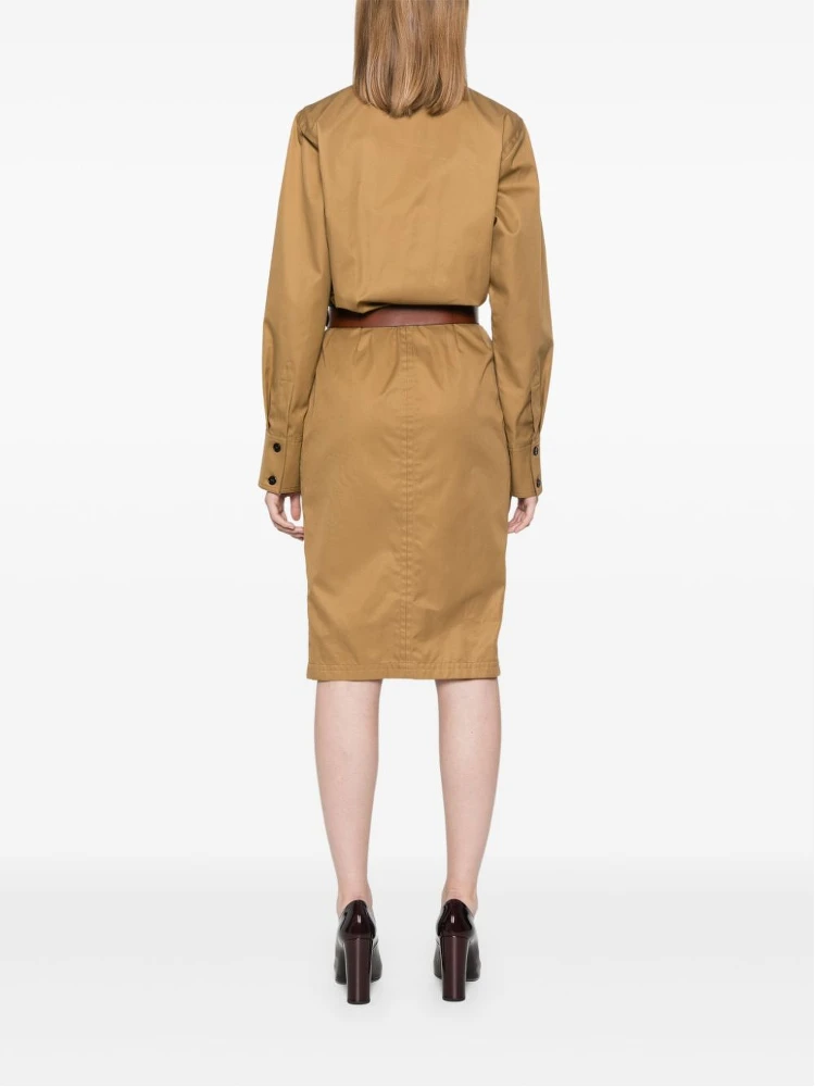 Women's Cotton Twill Midi Dress In Brown alternative