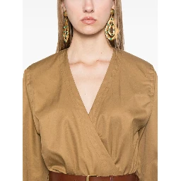 Women's Cotton Twill Midi Dress In Brown