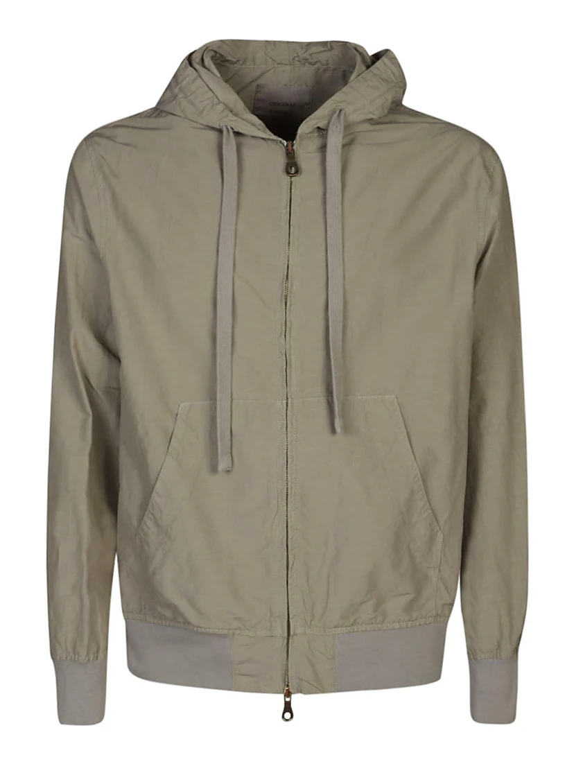 Beige Zip Hoodie Sweatshirt